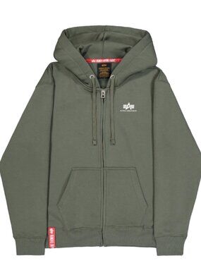 NWT Alpha Industries Basic Zip Hoodie In Olive Green